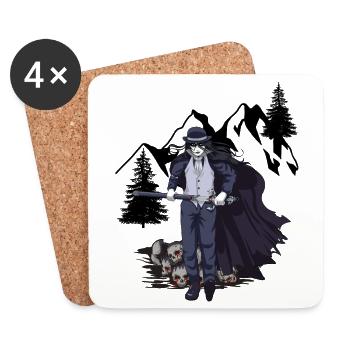 Horror Halloween Ghosts Witching Hour Mountain - Coasters (set of 4) - white - Front