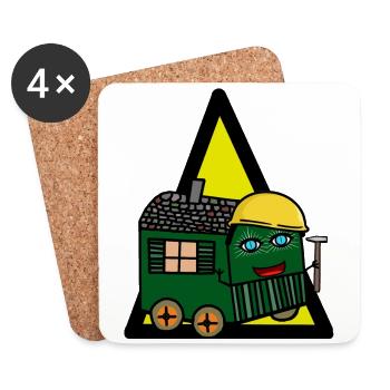 Construction Construction Site Construction Trailer Builder Commercial - Coasters (set of 4) - white - Front