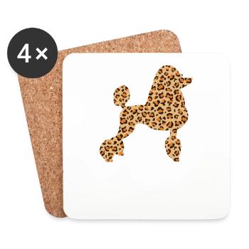 Cute Lepard-skin-poodle-dog-lover - Coasters (set of 4) - white - Front