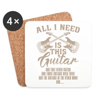 Alles, Was Ich Brauche, Ist Diese Gitarre Und - Untersetzer (4er-Set) - Weiß - Vorne