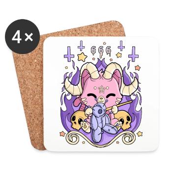 Gothic Kawaii Creepy Pastel Goth Chibi Kawaii - Untersetzer (4er-Set) - Weiß - Vorne