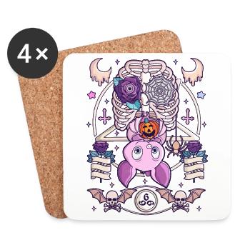 Horror Halloween Creepy Kawaii Pastel Goth - Untersetzer (4er-Set) - Weiß - Vorne