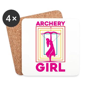 Archery Girls For Archery Lovers - Coasters (set of 4) - white - Front