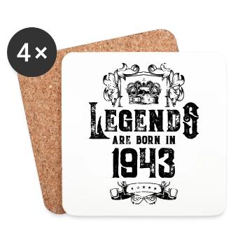 1943 legends birthday - Coasters (set of 4) - white - Front