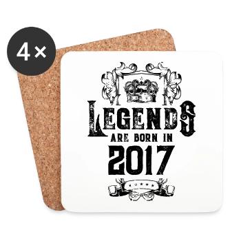 2017 legends geburtstag - Untersetzer (4er-Set) - Weiß - Vorne