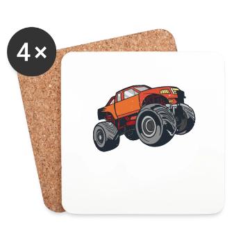 Monster truck rules! Truck-lover-monster-truck - Coasters (set of 4) - white - Front