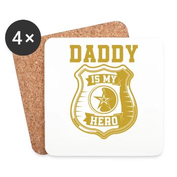 Papa Ist Mein Held Cops Polizist Papa - Untersetzer (4er-Set) - Weiß - Vorne
