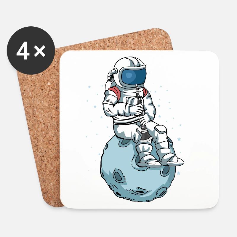 Astronaut Klarinette Musik Geschenk Klarinette - Untersetzer (4er-Set) - Weiß
