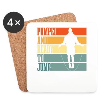 Vintage pumped and ready to jump rope - Coasters (set of 4) - white - Front