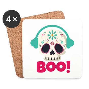 Boo Totenkopf - Untersetzer (4er-Set) - Weiß - Vorne