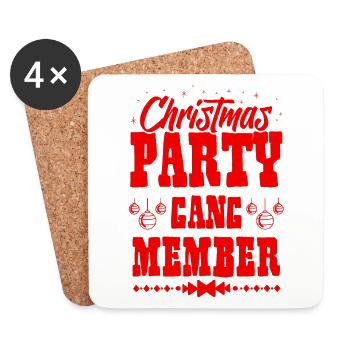 Christmas Party Gang Members - Coasters (set of 4) - white - Front