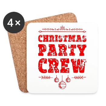 Christmas Party Crew - Untersetzer (4er-Set) - Weiß - Vorne