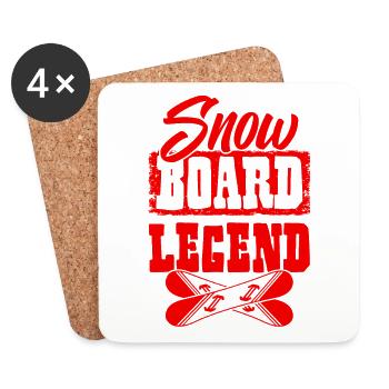 Légende du snowboard - Dessous de verre (lot de 4) - blanc - Devant