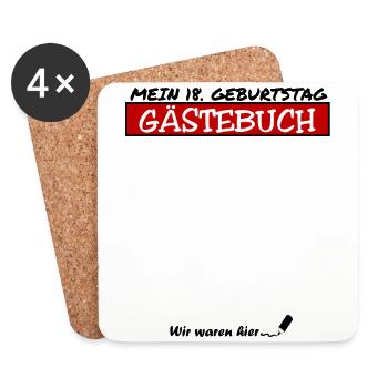 18. Geburtstag Gästebuch 18 Jahre alt Junge - Untersetzer (4er-Set) - Weiß - Vorne