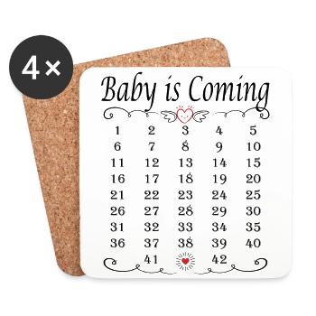 Mom Baby Calendar Countdown Pregnancy as - Coasters (set of 4) - white - Front