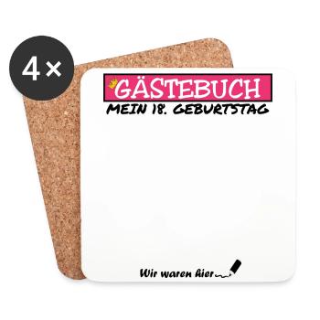 18. Geburtstag Gästebuch 18 Jahre alt Mädchen - Untersetzer (4er-Set) - Weiß - Vorne
