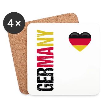 Germany Deutschland Fußball Trikot Geschenk - Untersetzer (4er-Set) - Weiß - Vorne