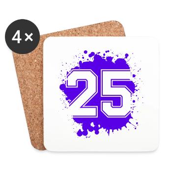 25 Zahl Klecks - Untersetzer (4er-Set) - Weiß - Vorne