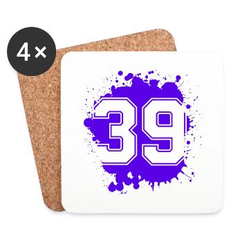 39 Number of blobs - Coasters (set of 4) - white - Front