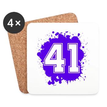 41 Zahl Klecks - Untersetzer (4er-Set) - Weiß - Vorne