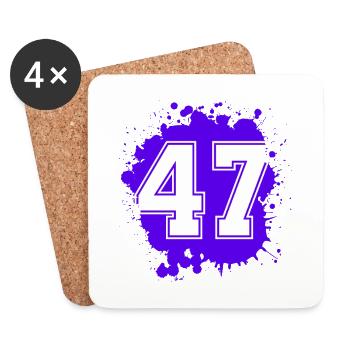 47 Zahl Klecks - Untersetzer (4er-Set) - Weiß - Vorne