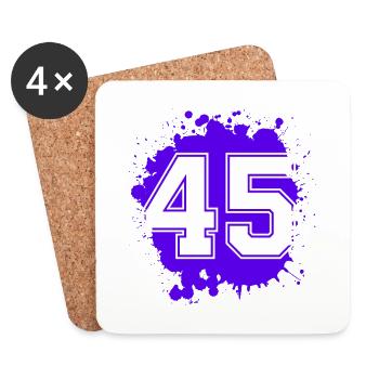 45 Zahl Klecks - Untersetzer (4er-Set) - Weiß - Vorne