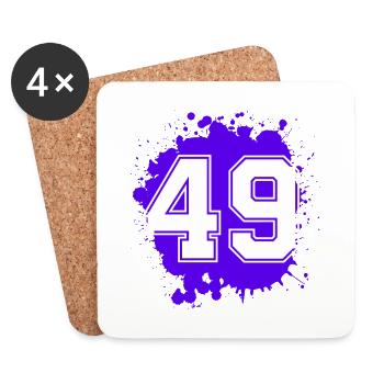 49 Zahl Klecks - Untersetzer (4er-Set) - Weiß - Vorne