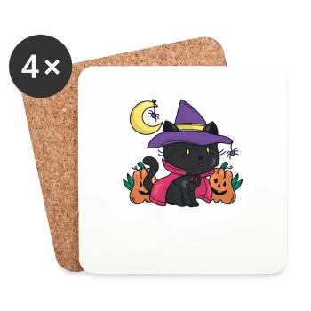 And suddenly summer broke into the autumn cat - Coasters (set of 4) - white - Front