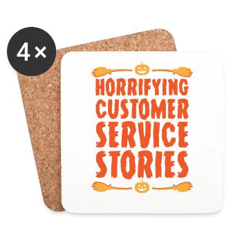 Histoires effrayantes de service à la clientèle Halloween - Dessous de verre (lot de 4) - blanc - Devant