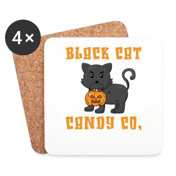 Black Cat Candy Co. - Coasters (set of 4) - white - Front