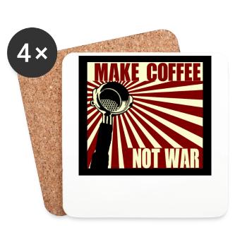Faire du café pas de guerre Barista Caféine Junkie Café - Dessous de verre (lot de 4) - blanc - Devant