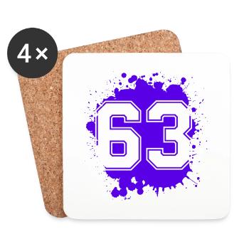 63 Number of blobs - Coasters (set of 4) - white - Front