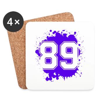 89 Number of blobs - Coasters (set of 4) - white - Front
