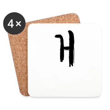 Korean letter Ae - Coasters (set of 4) - white - Front
