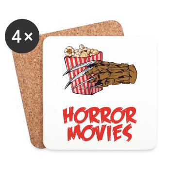 I just want to cuddle and watch horror movies - Coasters (set of 4) - white - Front