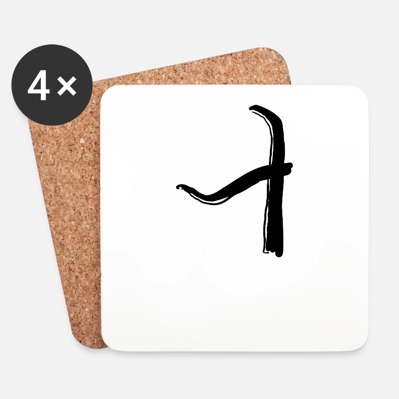Koreansisch Buchstabe Ui - Untersetzer (4er-Set) - Weiß