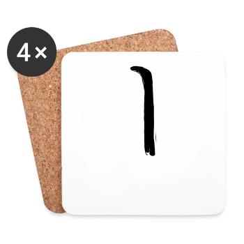 Lettre coréenne I - Dessous de verre (lot de 4) - blanc - Devant