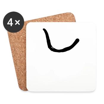 Korean letter N - Coasters (set of 4) - white - Front