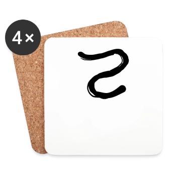 Korean letter T - Coasters (set of 4) - white - Front