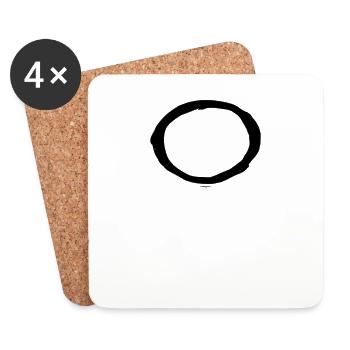 Korean letter Ng - Coasters (set of 4) - white - Front