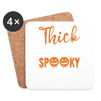 Dicke Oberschenkel Spooky Vibes Halloween-kostüm - Untersetzer (4er-Set) - Weiß - Vorne