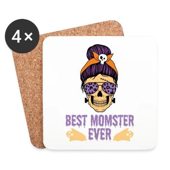 Best Momster Ever Mom Mommy Halloween Costume - Coasters (set of 4) - white - Front