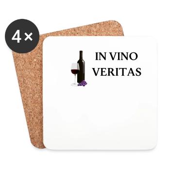 In Vino Veritas Wine Lovers Wine Saying Red Wine - Coasters (set of 4) - white - Front