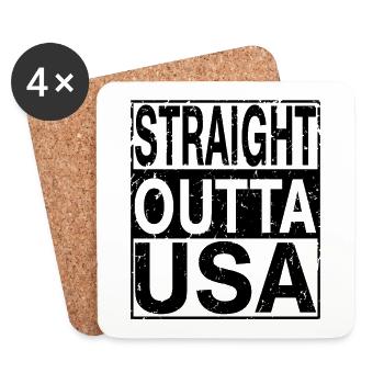USA Straight outta USA - Untersetzer (4er-Set) - Weiß - Vorne