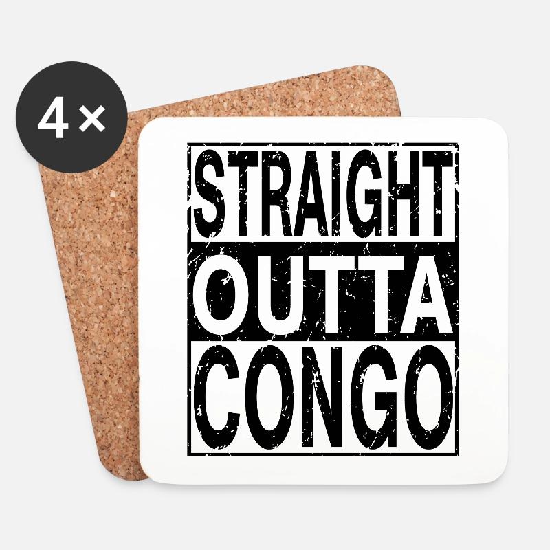 Kongo Straight outta Kongo - Untersetzer (4er-Set) - Weiß