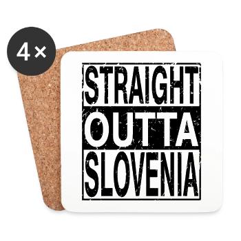 Slovenia Straight outta Slovenia - Coasters (set of 4) - white - Front
