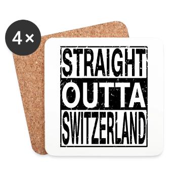 Schweiz Straight outta Schweiz - Untersetzer (4er-Set) - Weiß - Vorne
