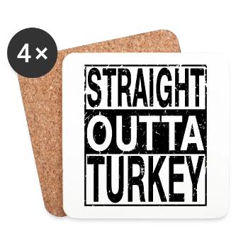 Turquie Straight outta Turquie - Dessous de verre (lot de 4) - blanc - Devant
