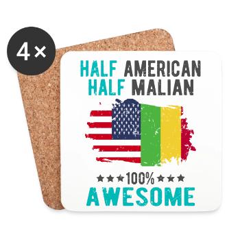 Halb Amerikaner Halb Malier - Untersetzer (4er-Set) - Weiß - Vorne