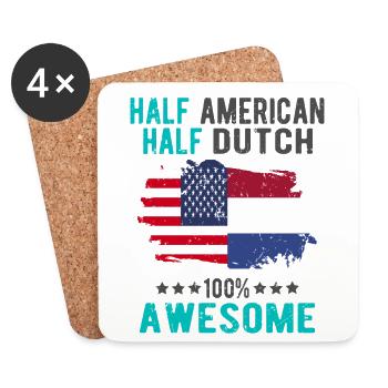 Half American Half Dutch - Coasters (set of 4) - white - Front